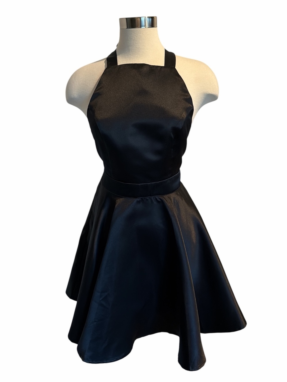 Commense Black Satin-Look Halter Top